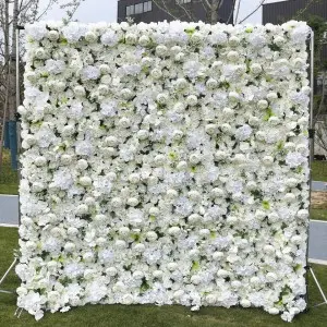 Summer flowers wall artificial white rose 3d hydrangea flower wall backdrop for wedding event stage decoration