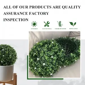 Faux Topiary Boxwood Plant Artificial Boxwood Topiary Plant Balls for Indoor & Outdoor Decorations, UV Resistant Decorative Boxwood Garden Spheres for Backyard Porch & Balcony Decor