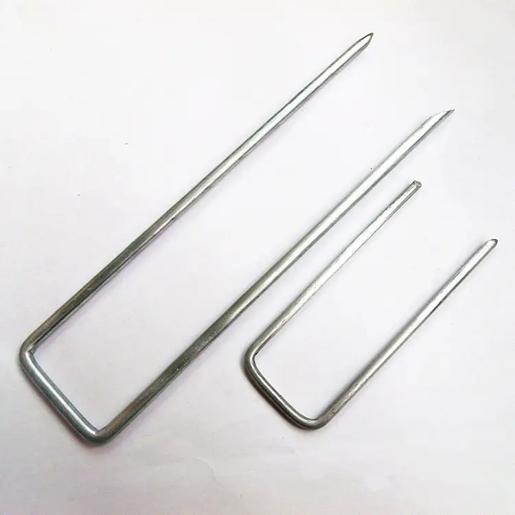 Good quality Green Wall Panel - grass Sod Staple Stake Grass U-type Nail Steel Smooth Flat top Turf Nail – Deyuan detail pictures