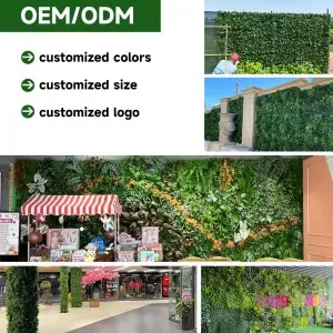 New Design Garden Decor Plastic Fake Green Grass Plant Wall Artificial