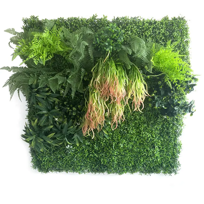 Bottom Price Green Wall Plants Outdoor - OEM/ODM UV Outdoor Fake Grass Hedge Jungle Vertical Plants Wall Artificial Wall Hanging Plant Green Grass Wall for Home Decoration – Deyuan detail pictures