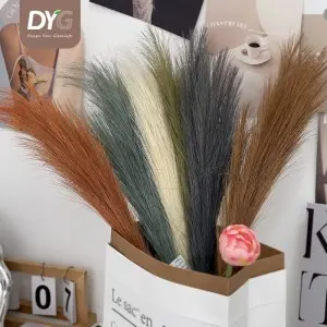 Faux Pampas Grass Decor 32”/80cm Tall Artificial Large Pompous Pompas Floral Fluffy Fake Plants Floor Vase Filler for Wedding Kitchen Home Boho Decorations