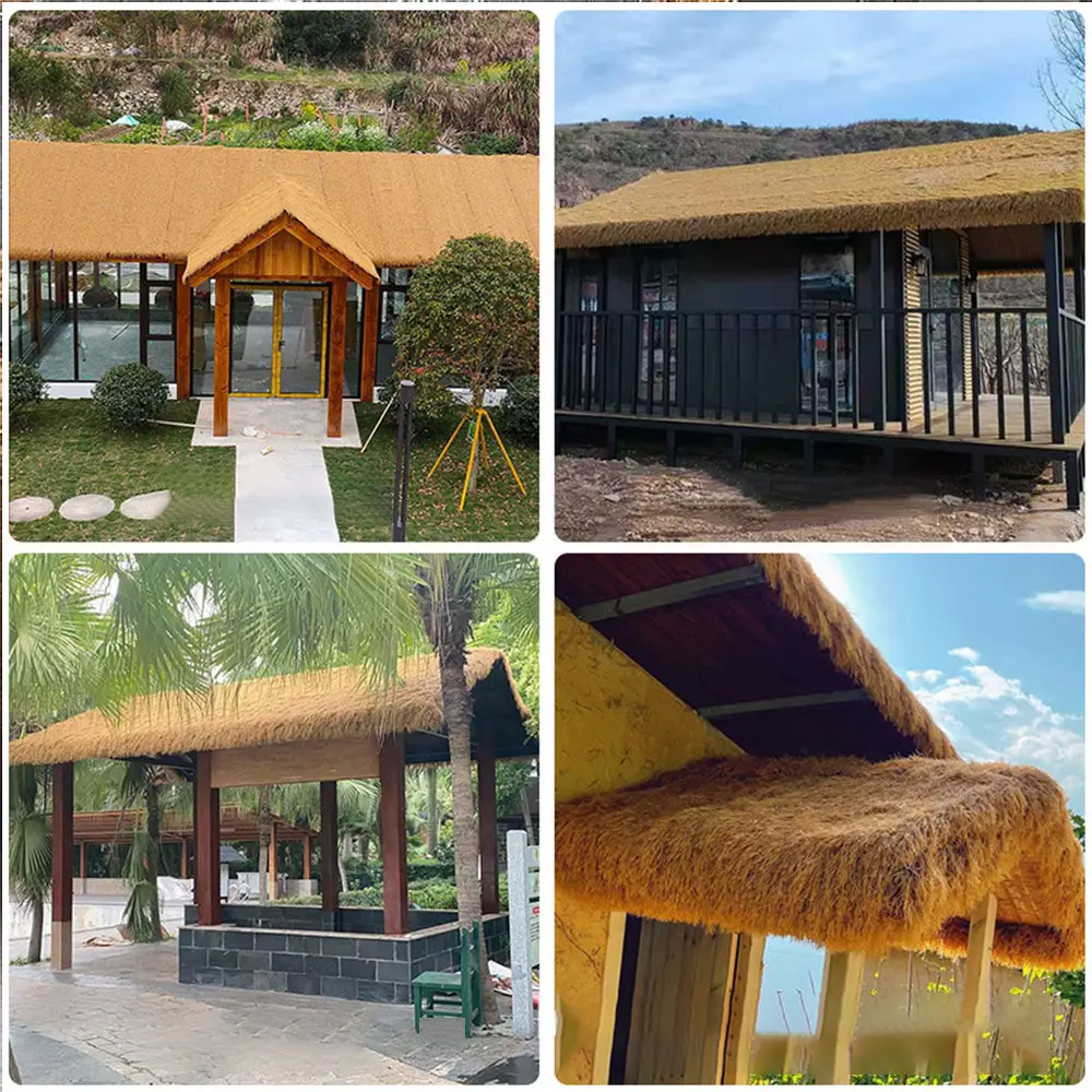 China wholesale Landscaping Grasses - Pe Fireproof Uv Resistant Artificial Thatch 16cm Artificial Thatch Roof Plastic Thatch – Deyuan detail pictures