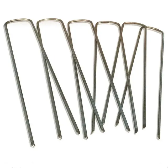 Good quality Green Wall Panel - grass Sod Staple Stake Grass U-type Nail Steel Smooth Flat top Turf Nail – Deyuan detail pictures