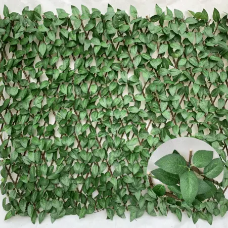 Big Discount Fakegrass Artificial Grass Lawn - faux expandable privacy fence screen stretchable vine privacy fence wall Hedge – Deyuan detail pictures