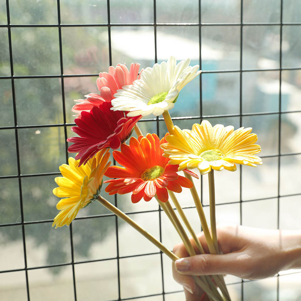 Real Touch Artificial PU Gerbera Daisy Flower Bouquet Home Wedding Decoration Table Centerpiece Artificial Flower Featured Image
