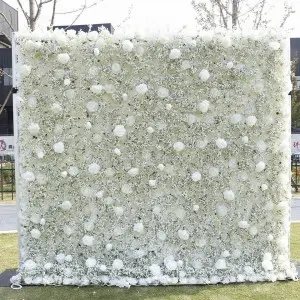 Summer flowers wall artificial white rose 3d hydrangea flower wall backdrop for wedding event stage decoration