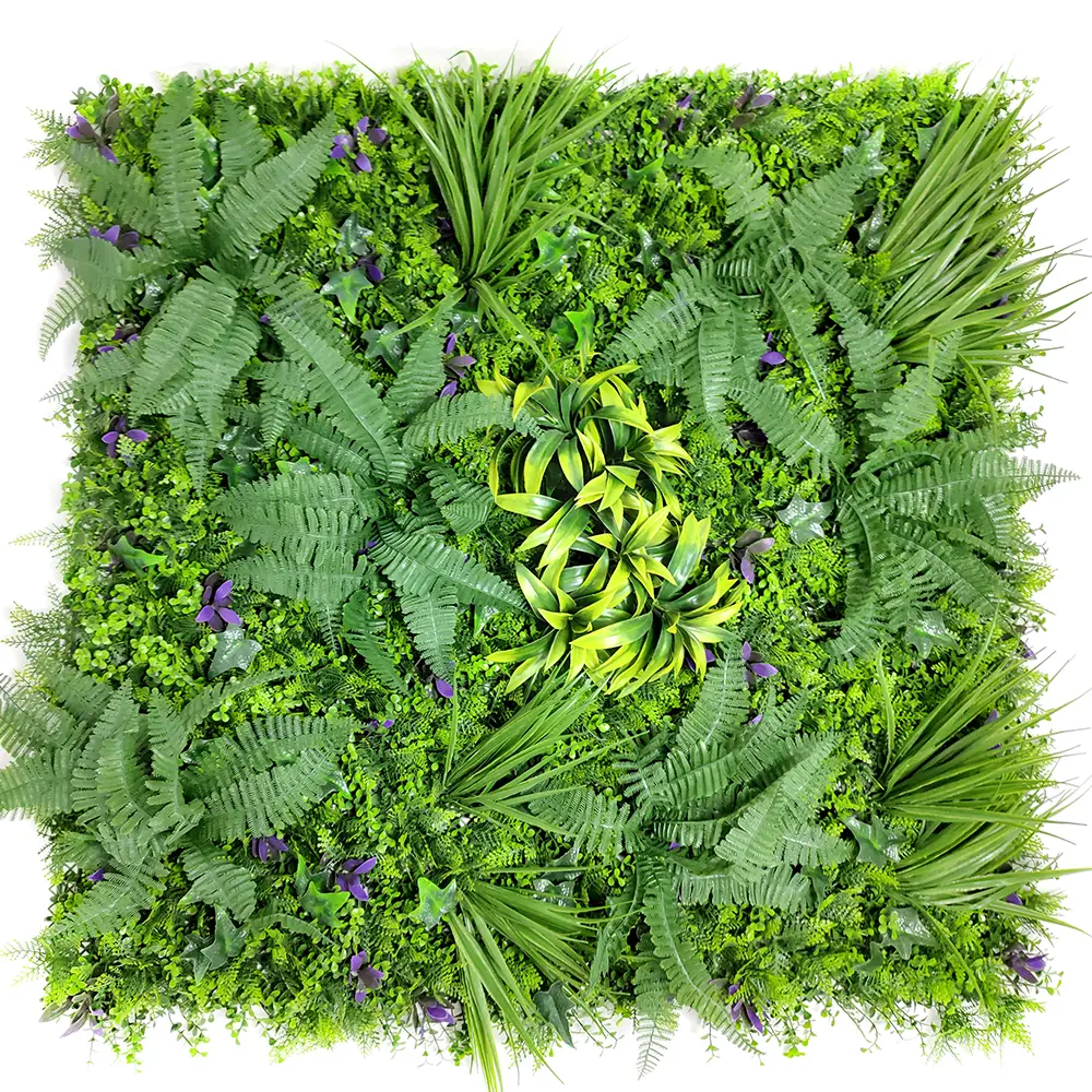 Vegetal artificiel Uv-resistant and Flame-retardant uv artificial plant wall panel green grass wall Artificial foliage Wall Featured Image