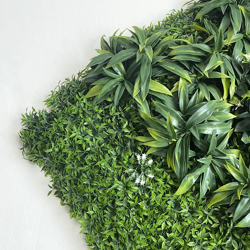 Bottom Price Green Wall Plants Outdoor - OEM/ODM UV Outdoor Fake Grass Hedge Jungle Vertical Plants Wall Artificial Wall Hanging Plant Green Grass Wall for Home Decoration – Deyuan detail pictures