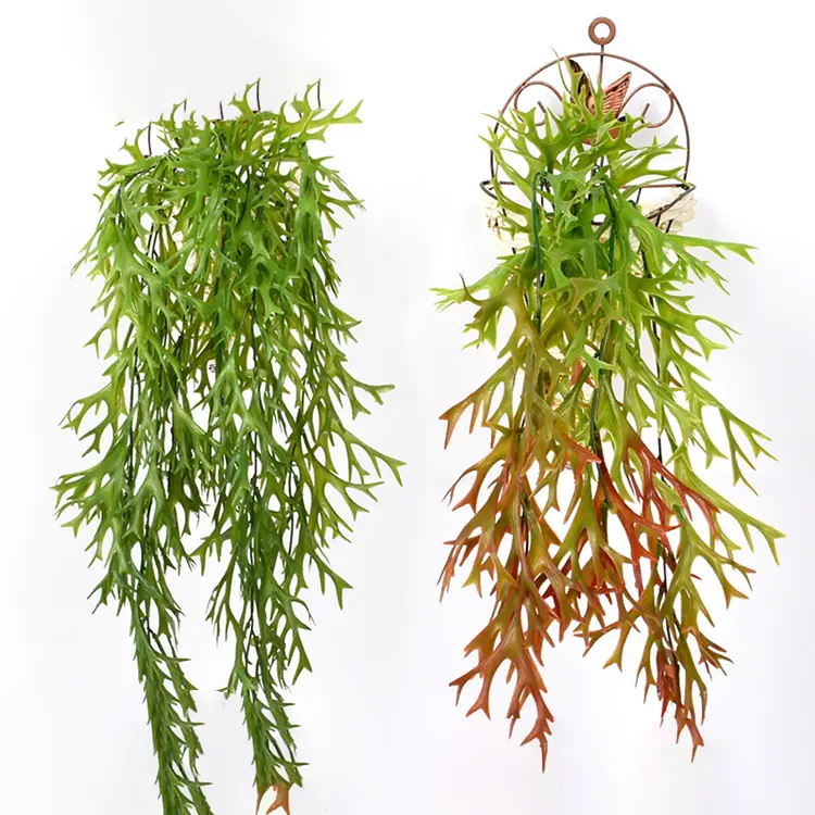2022 China New Design Wall Artificial Plants - Outdoor UV Resistant Artificial Fake Hanging Plants Curly Seaweed Ferns – Deyuan detail pictures
