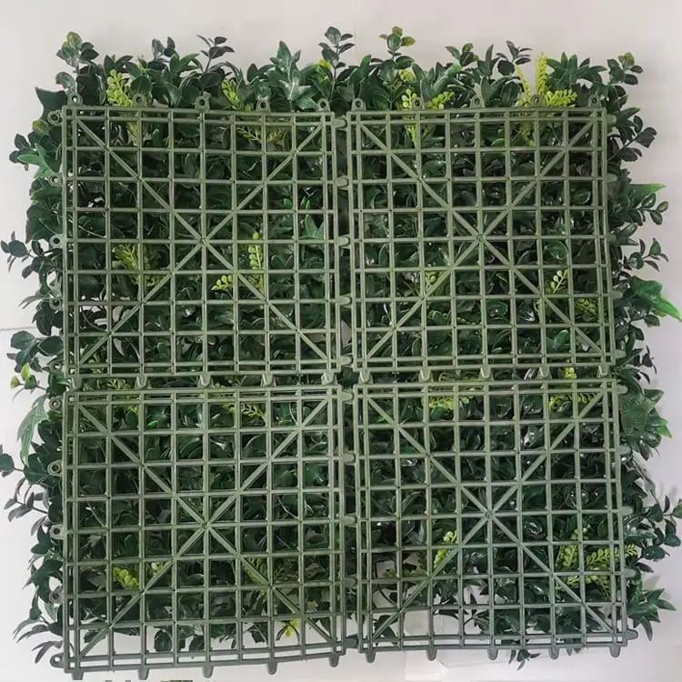 Artificial Grass Backdrop - Anti-Uv Plastic Artificial Hedge Boxwood Panels Green Plant Vertical Garden Wall – Deyuan detail pictures