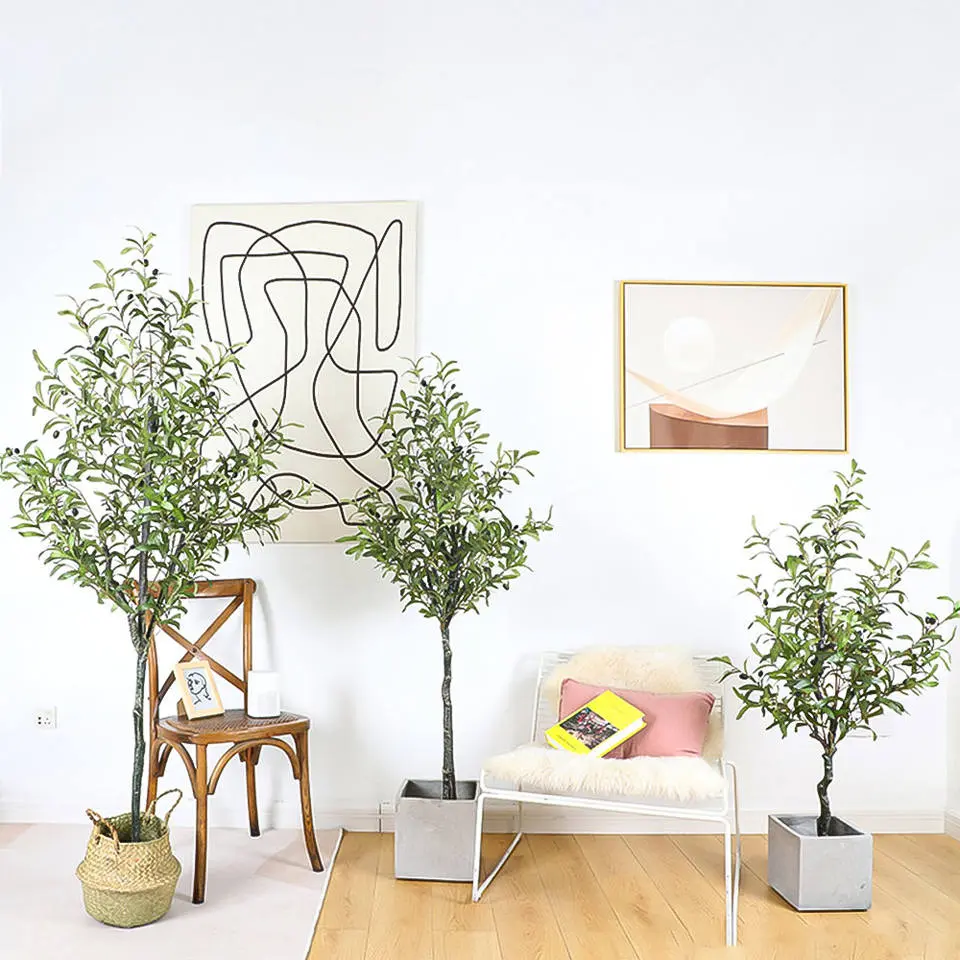 120cm 3.95FT Artificial Olive Tree Faked Faux Olive Tree Plant for Home Office Shopping Mall Store Decoration Featured Image