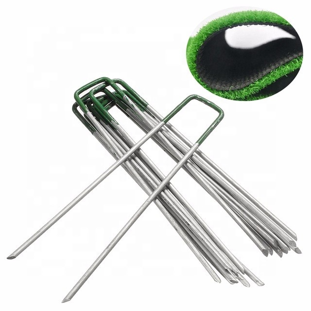 Good quality Green Wall Panel - grass Sod Staple Stake Grass U-type Nail Steel Smooth Flat top Turf Nail – Deyuan detail pictures