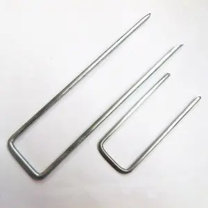 grass Sod Staple Stake Grass U-type Nail Steel Smooth Flat top Turf Nail