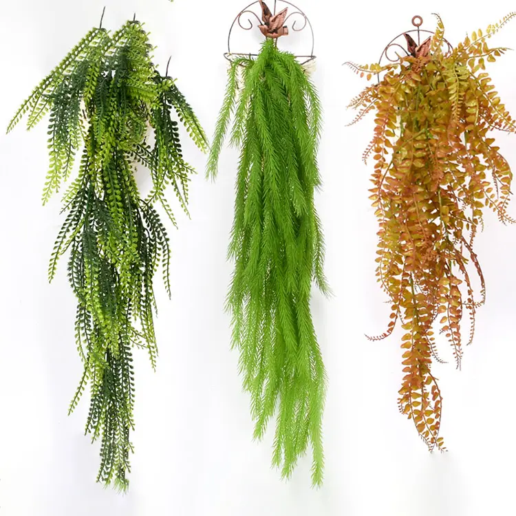 2022 China New Design Wall Artificial Plants - Outdoor UV Resistant Artificial Fake Hanging Plants Curly Seaweed Ferns – Deyuan detail pictures
