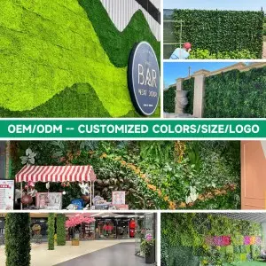Grass Wall 25″x25″, Plant Wall, Grass Backdrop Wall, Privacy Screen, Sun Protected Green Wall Decor for Outdoor, Indoor, Garden, Backyard and Décor