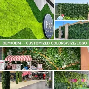 Plastic green grass wall boxwood hedge flower artificial plant green grass wall for vertical garden home decoration