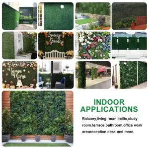 Yellow Green Artificial Garden Green Wall UV Resistant 20inches Home Garden Outdoor Wall Decoration Artificial Hedges Panels