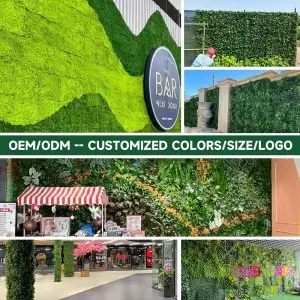 Artificial Plant Wall Panels, 20″x 20″ Boxwood Hedge Wall Panels with UV Protection, Privacy Screen Fence, Greenery Wall Backdrop for Indoor Outdoor Garden Fence Backyard Decor