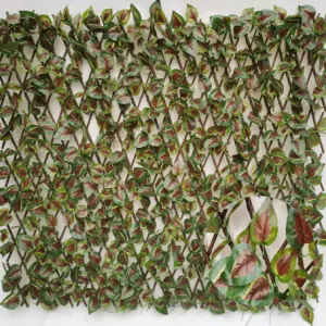 garden Expandable artificial plastic laurel leaves trellis bamboo panel boxwood mat Ivy Privacy Fence fencing hedge