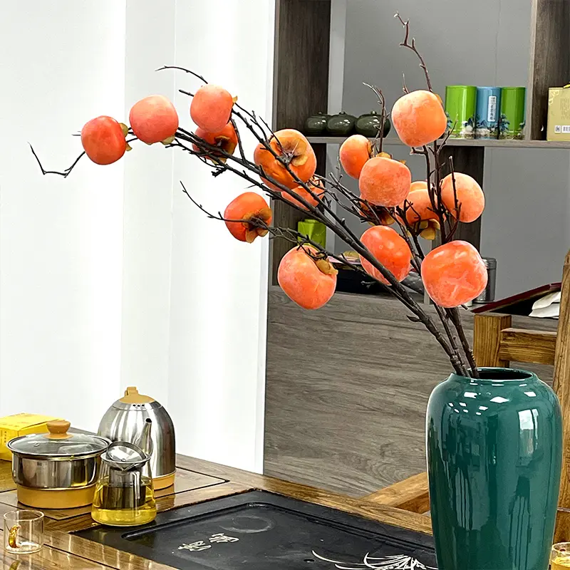 Simulation Artificial Fruit Persimmon Branch Simulation Orange Artificial Persimmon For Home Decor Featured Image