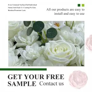 White Flower Wall Backdrop Artificial Flower Wall Panel Floral Backdrop Decoration Rose Wall for Bridal Shower Wedding Anniversary Birthday Party