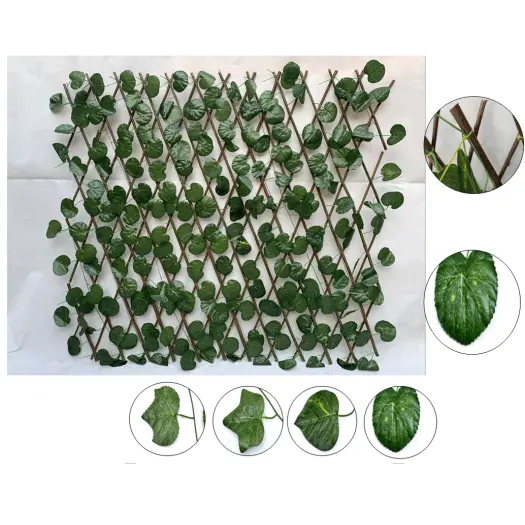 Pasto Sintetico Artificial Grass - wholesale artificial topiary ivy fence artificial foliage fence artificial expandable trellis hedge for garden decoration – Deyuan detail pictures